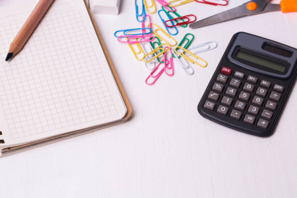 istock Directly above school and office supplies 834796602