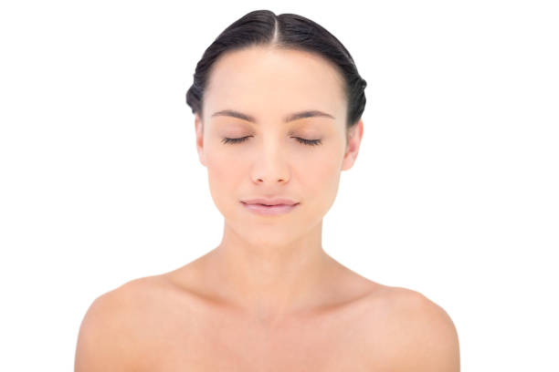 istock Natural beauty closing eyes 834798542