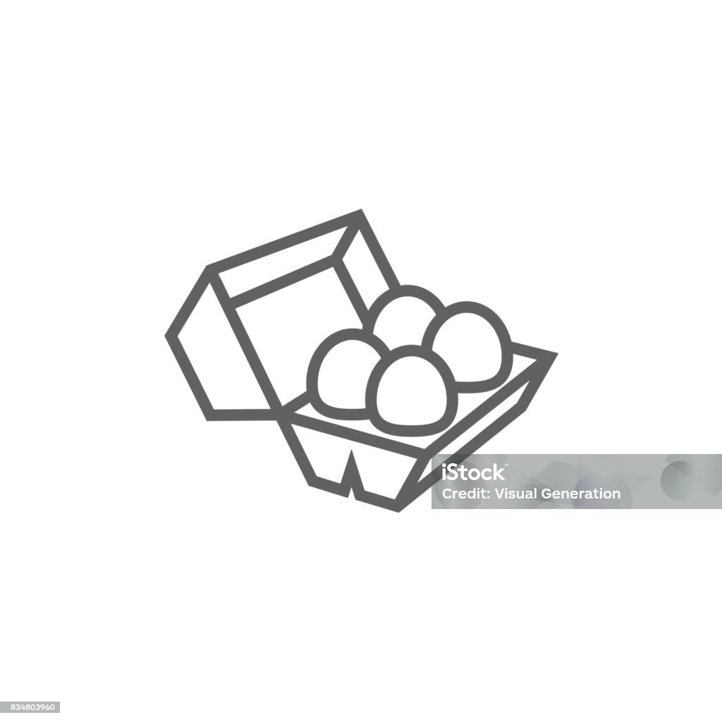 Eggs in carton package line icon Eggs in a carton package thick line icon with pointed corners and edges for web, mobile and infographics. Vector isolated icon. Egg Carton stock vector