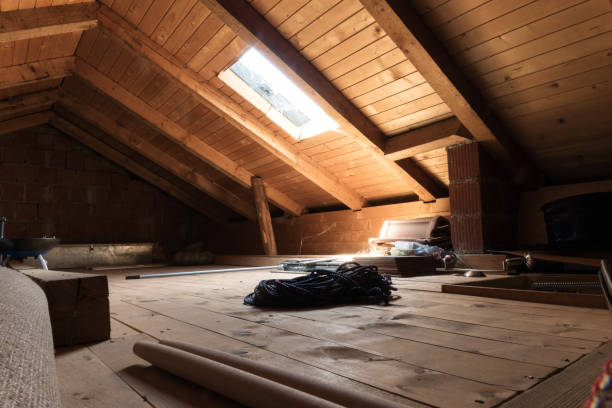 istock abandoned wooden attic with diagonal roof window 834807064