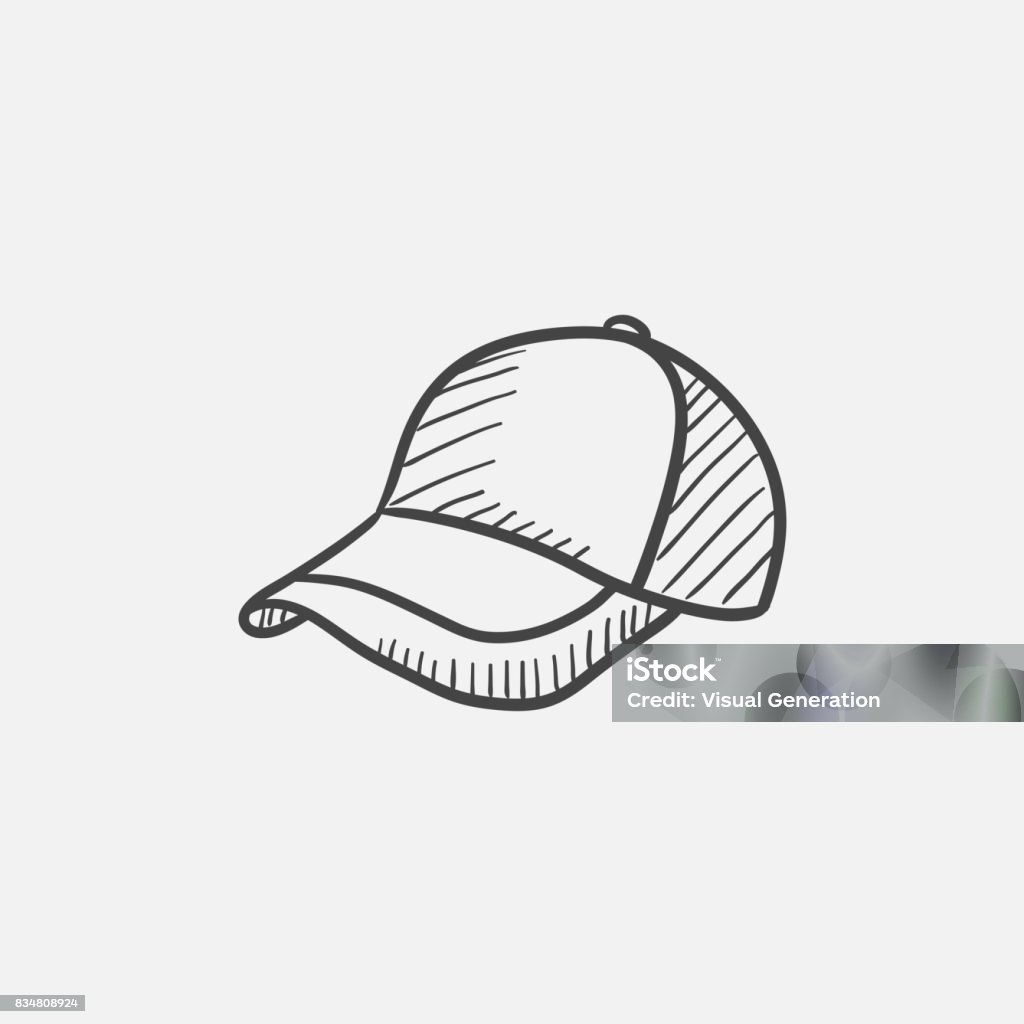 Baseball hat sketch icon Baseball hat sketch icon for web, mobile and infographics. Hand drawn vector isolated icon. Baseball Cap stock vector