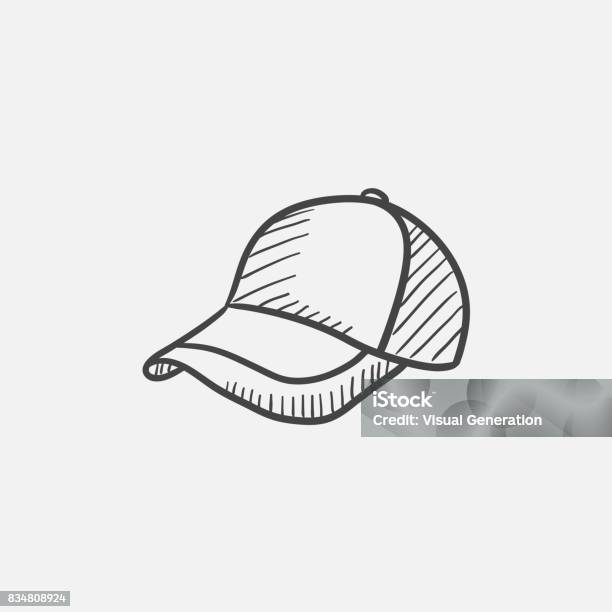 Baseball Hat Sketch Icon Stock Illustration - Download Image Now - Baseball Cap, Icon Symbol, Cap - Hat