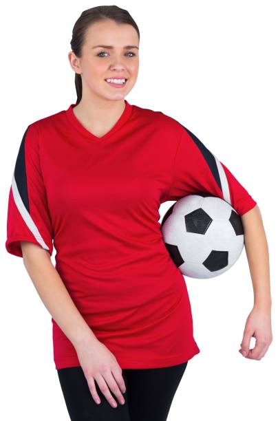 istock Pretty football fan in red 834809158