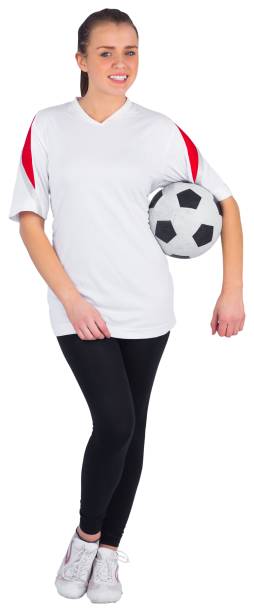 istock Pretty football fan in white 834810038