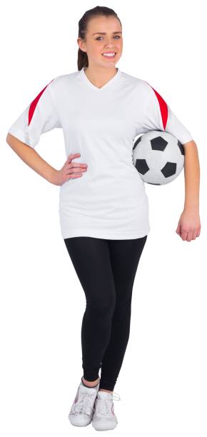 istock Pretty football fan in white 834810066