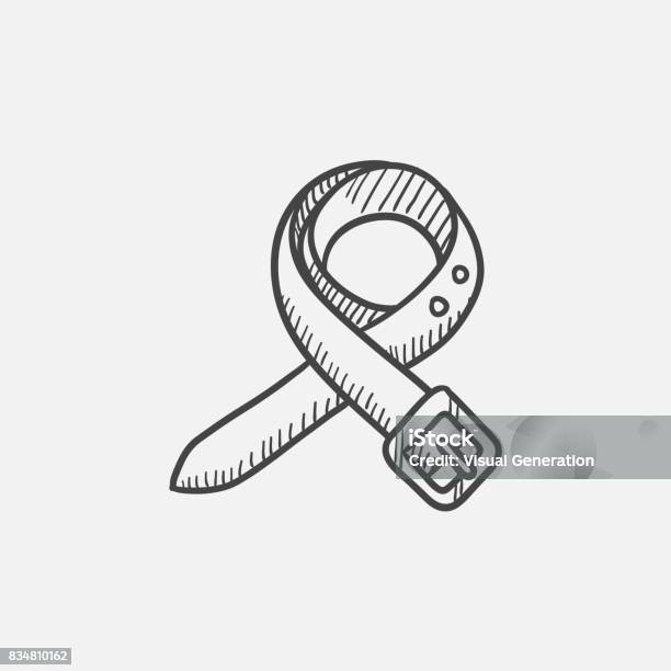 Belt Sketch Icon Stock Illustration - Download Image Now - Arts Culture and Entertainment, Belt, Buckle