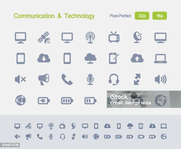 Communication Technology Granite Icons Stock Illustration - Download Image Now - Radio, Television Industry, Backup