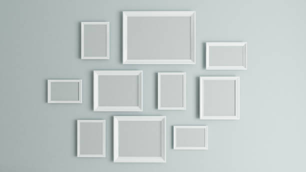 picture white border frame 3D rendering stock photo