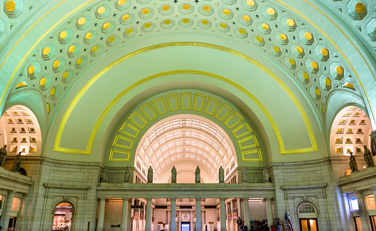 Lobby hall at Union Station in Washington DC, United States