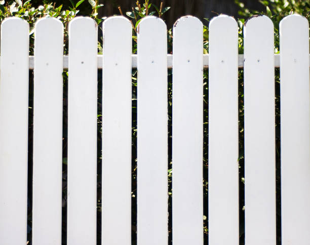 istock White wooden fence 834818326