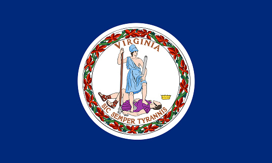 flat virginia state flag - usa