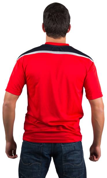 istock Football fan in red jersey 834834442