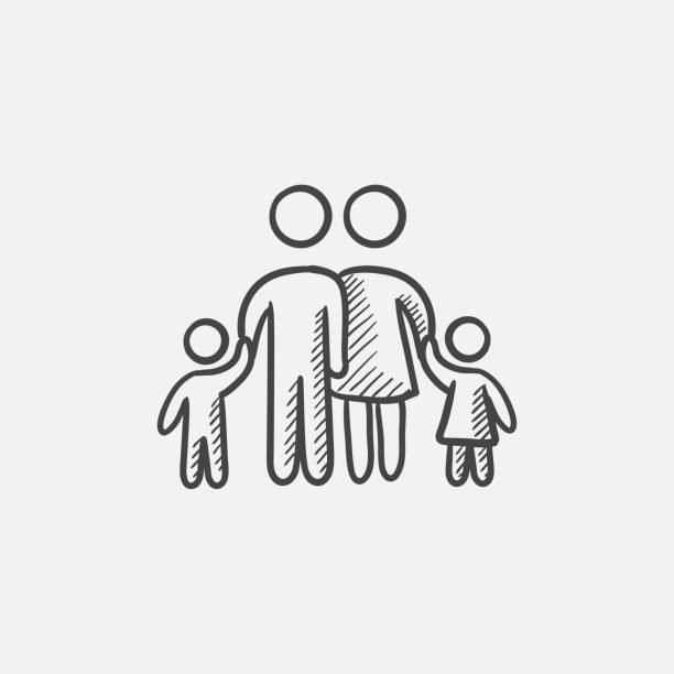 Family sketch icon Family sketch icon for web, mobile and infographics. Hand drawn vector isolated icon. family drawing stock illustrations
