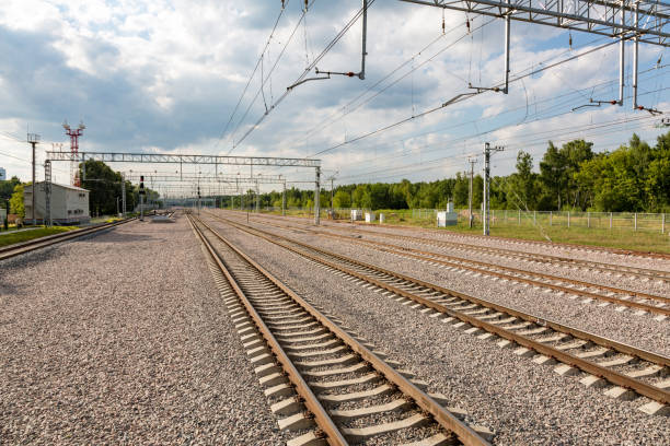 istock Railroad through the city 834841074