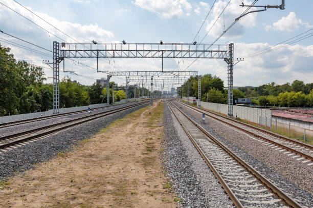 istock Railroad through the city 834841092