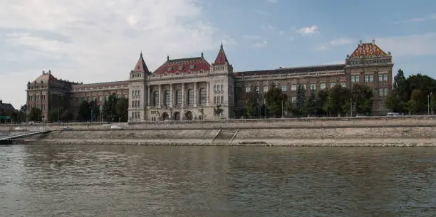 Budapest University of Technology and Economics. View from Dunube river.