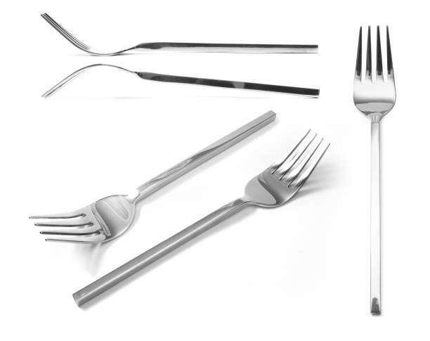 istock beautiful collection fork  Stainless steel isolated over the white background 834852550