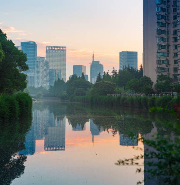 istock park along canal in town 834858432