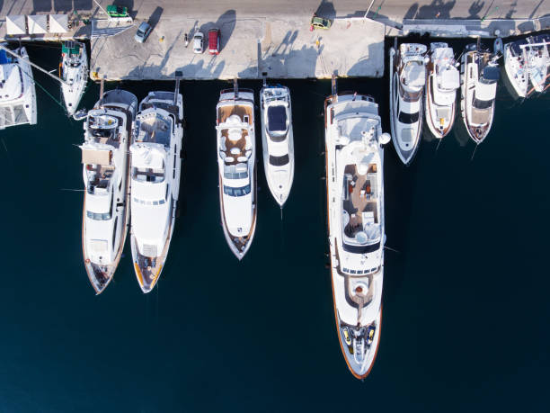 istock Yachts marina aerial view by drone 834867544
