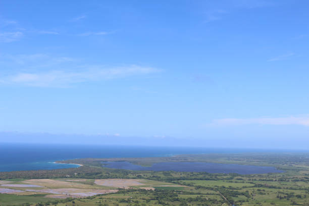 Beautiful view of the Lemon Lagoon from the Rounded Mountain at Miches, Dominican Republic