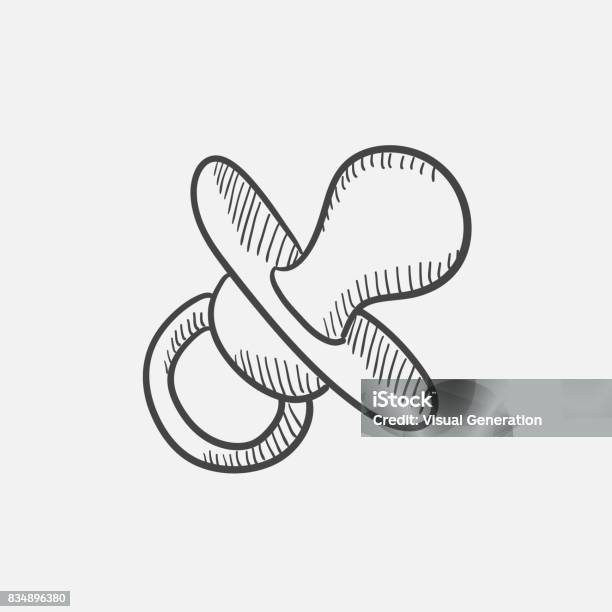 Baby Pacifier Sketch Icon Stock Illustration - Download Image Now - Pacifier, Mannequin, Sketch