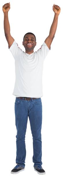 istock Excited handsome football fan cheering 834901172