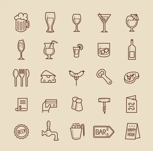 Vector illustration of Bar icons