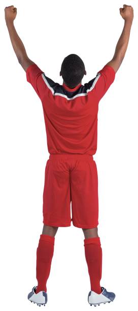 istock Football player in red cheering 834957380