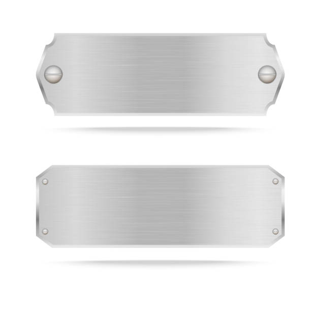 istock Vector Metal name plate or Metal label with screws with screws 834965942
