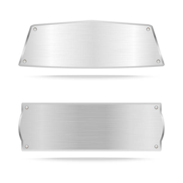 istock Vector Metal name plate or Metal label with screws with screws 834965978