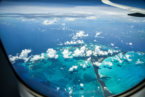 Flying over Eleuthera, Bahamas