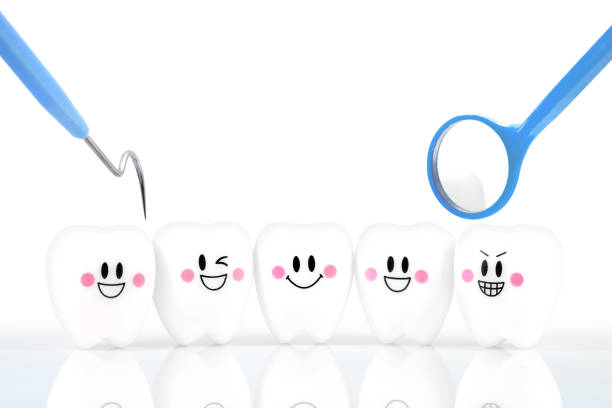 istock Teeth smile and crying emotion with dental mirror 835028074
