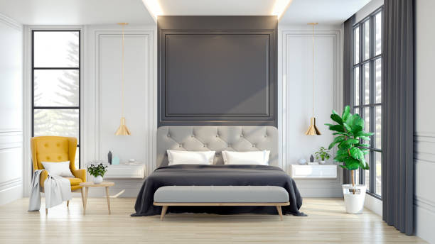 istock Luxury house.  interior of Bedroom  ,3d rendering 835029076