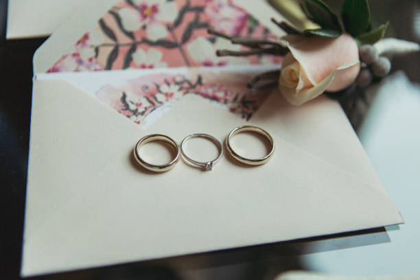 istock wedding rings with boutonniere 835055628
