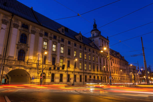 University of Wroclaw at night. Wroclaw, Lower Silesian, Poland.