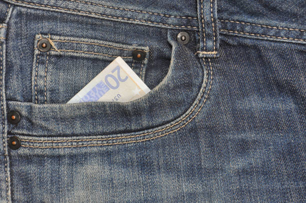istock Euro banknotes in jeans pocket background. 835069484