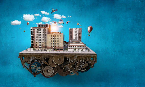 istock Modern city concept. Mixed media . Mixed media 835071354