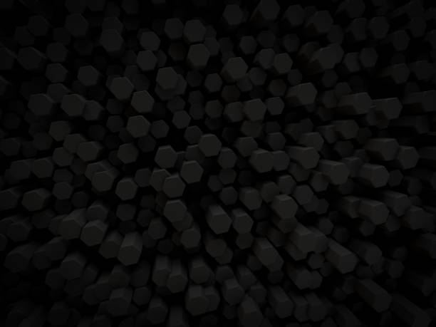 istock abstract 3d black background hexagon honey comb shaped small scattered for modern technology and business render. 835079722