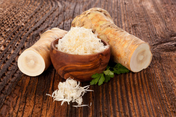 istock Fresh and grated horseradish root 835099948