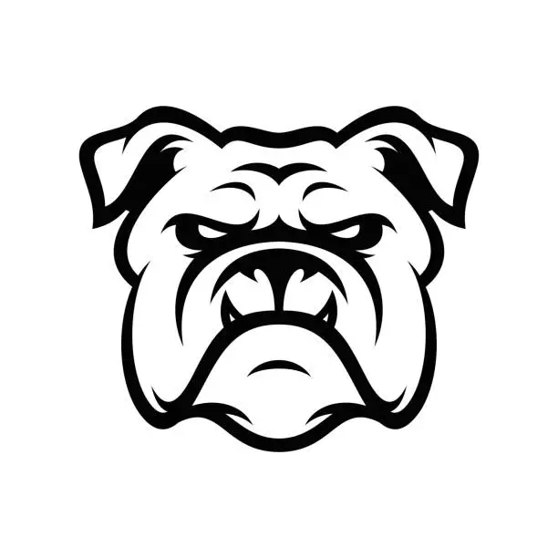 Vector illustration of Bulldog animal head mascot sport vector illustration
