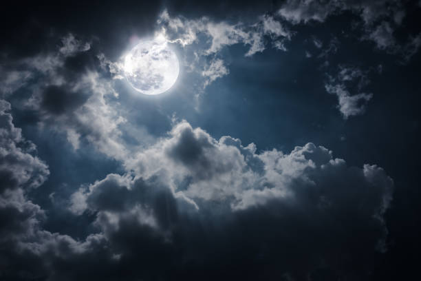 istock Night sky with full moon, serenity nature background. 835121638