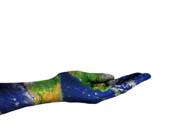 istock The Blue earth texture on a woman's hand 835124222