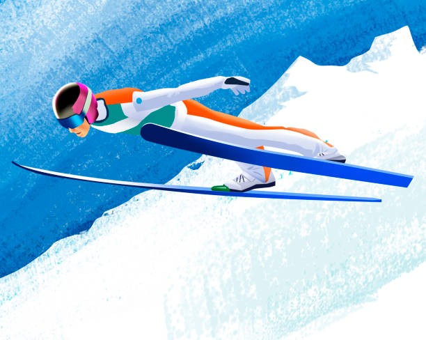 Ski jumping This image is my own Illustration ski jump stock illustrations