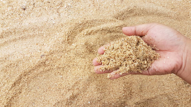 istock Man's hand holding the sand up 835136950