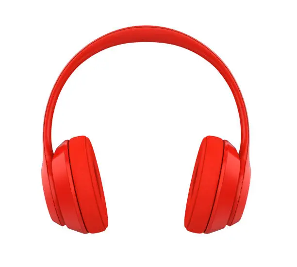 Photo of Red Headphones Isolated