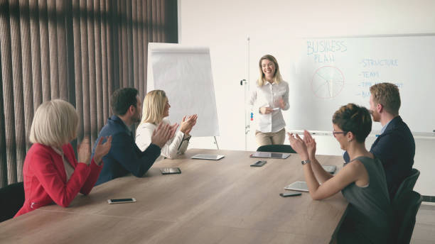 istock Businesswoman is getting applause 835165146