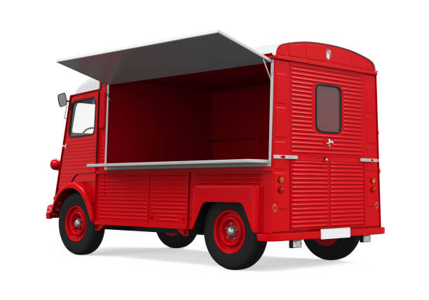 istock Red Food Truck Isolated 835165200