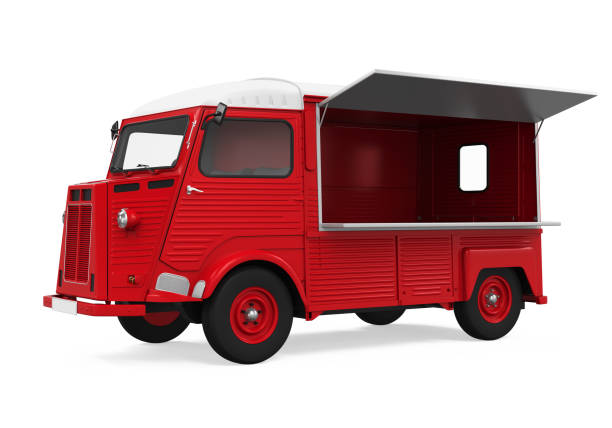 istock Red Food Truck Isolated 835166072