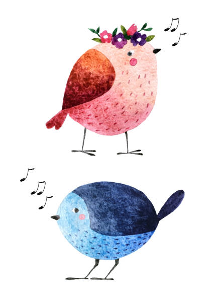 illustrations, cliparts, dessins animés et icônes de aquarelle oiseaux - birdsong