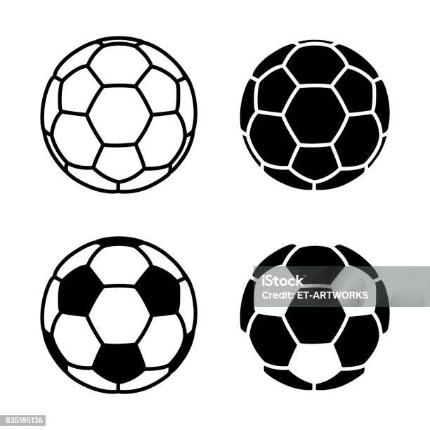 Vector Fotboll Bollen Ikonen På Vit Bakgrund-vektorgrafik och fler bilder på Fotboll - Boll - Fotboll - Boll, Fotboll - Lagsport, Ikon